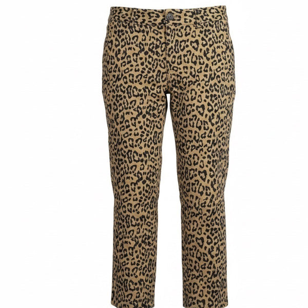 Banana Republic Womens Beige Animal Print Camden Pants Cotton Blend Size 10