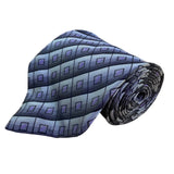 Pronto Uomo Mens Purple & Gray 100% Silk Tie Diamond Pattern Made In Italy