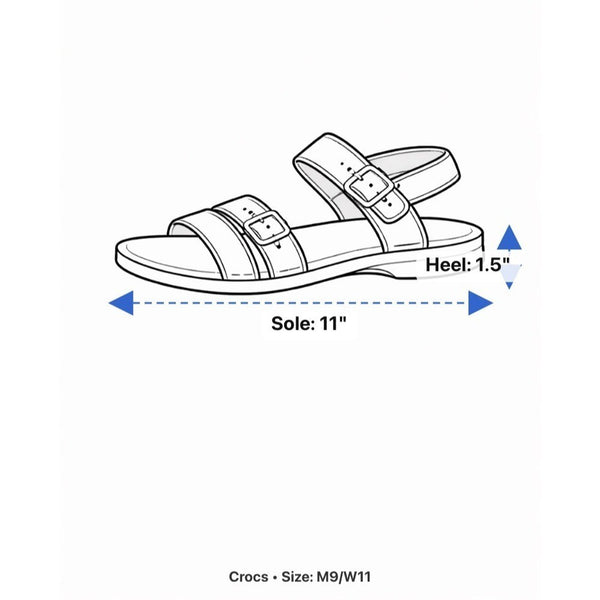 Crocs Unisex Metallic Gold Two-Strap Slip-On Comfort Slides Size M9/W11