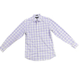 Banana Republic Mens Purple & White Plaid Long Sleeve Grant Fit Shirt Size M