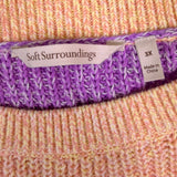 Soft Surroundings Womens Sweater Pastel Striped Knit Relaxed Size 3X