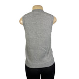 Gray Womens Knit Button-Up Sleeveless Cardigan Vest Recycled Fabric Size M - New