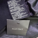 Ellen Tracy Womens Black Wool Blend Hooded Coat W/ Faux Fur Trim Size 8P