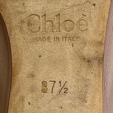 Chloé Women’s Taupe Scalloped Leather Made In Italy Ballet Flats Size 7.5US
