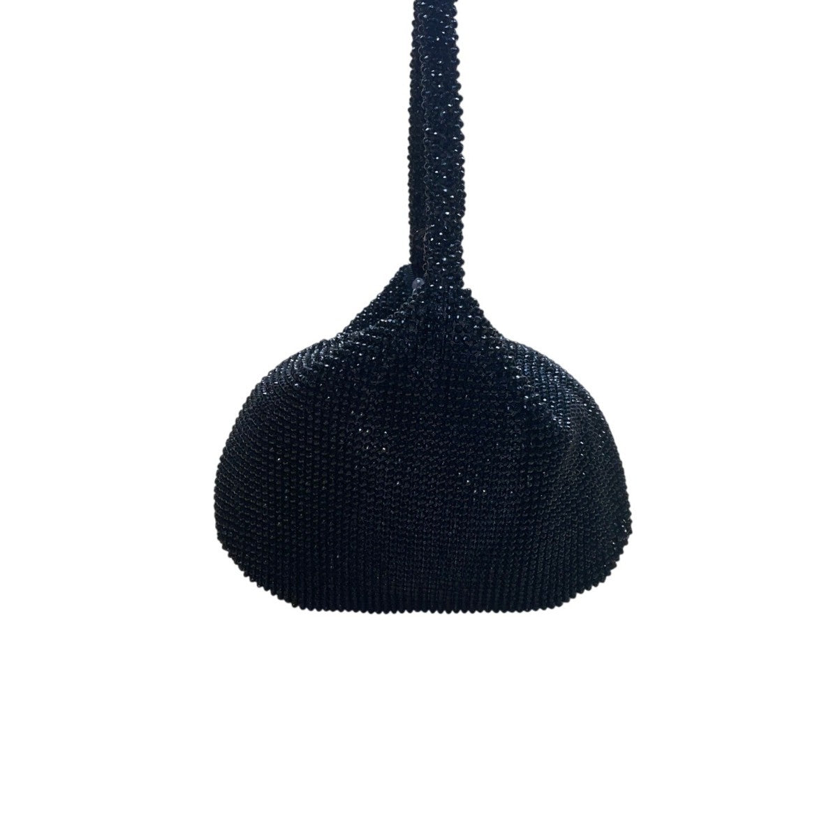 Black Beaded Women’s Hobo Style Clutch Bag With Satin Lining