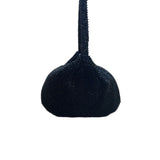 Black Beaded Women’s Hobo Style Clutch Bag With Satin Lining