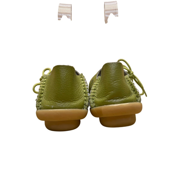 VenusCelia Women’s Green Leather Slip-On Flat Loafers Sz EU39 / US8.5