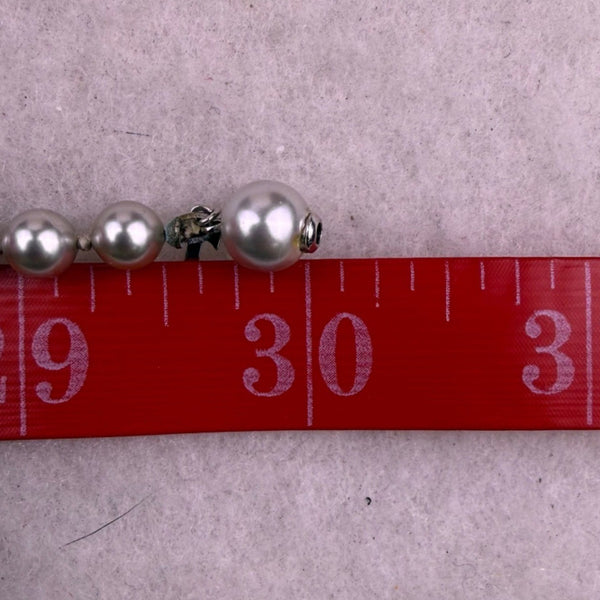 Holly Yashi Womens Silver Tone Faux Pearl Necklace Lustrous Elegant Strand