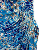 Cache Womens Blue Abstract Wrap Dress Sz XS