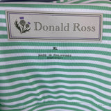 Donald Ross Mens Green Stripe Polo Shirt Classic Fit Lightweight Breathable New