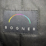 Bogner Womens Black Nylon Embroidered Hooded Jacket Stylish Winter Coat Size 12