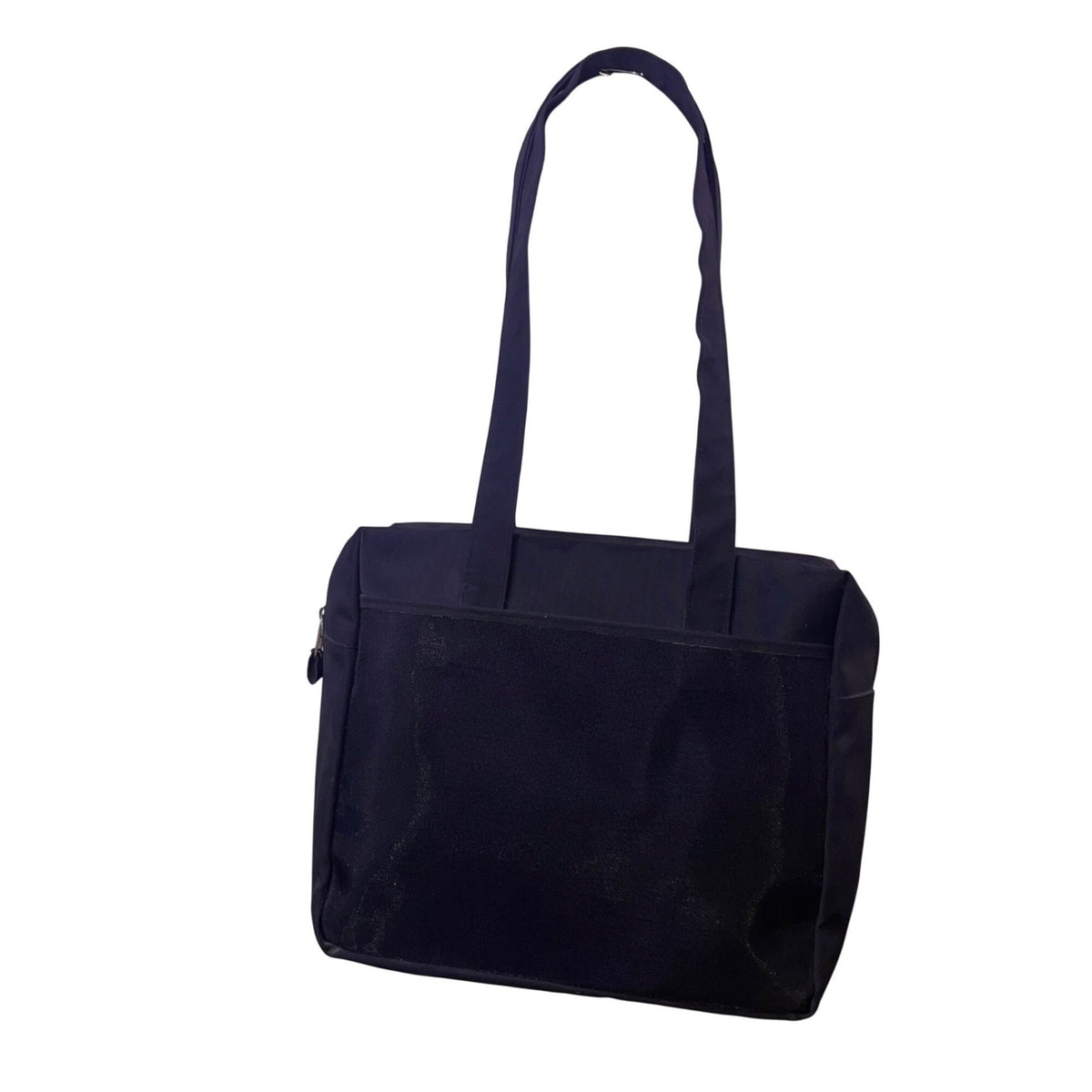 Women’s Black With Zippered Closure And Dual Handles Shoulder Bag