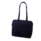 Women’s Black With Zippered Closure And Dual Handles Shoulder Bag