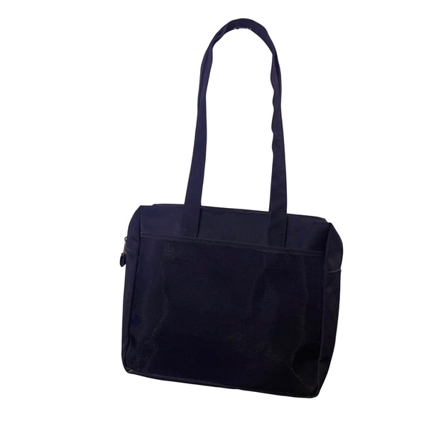 Women’s Black With Zippered Closure And Dual Handles Shoulder Bag