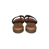 Andre Assous Women’s Brown Leather & Gray Elastic Strap Slip-On Sandals Size 6