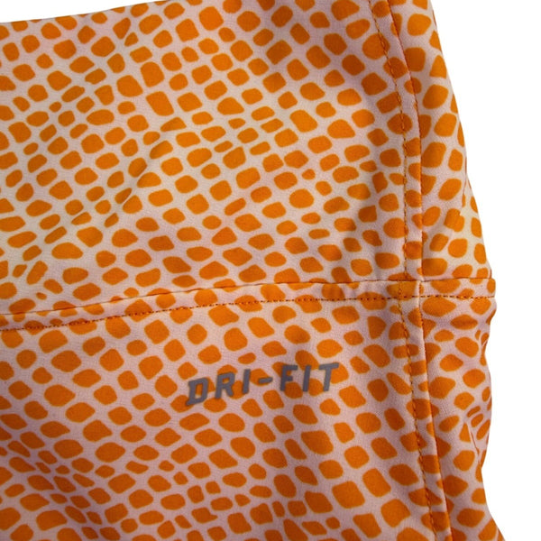 Nike Womens Orange Athletic Dri-FIT Skort Patterned Built-In Shorts Sz L