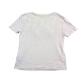 J.Crew Womens White Linen Tee Floral Appliqué Short Sleeve Casual Top Size S