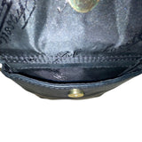 Fossil Women’s Black Leather Adjustable Strap Front Pocket Crossbody Bag