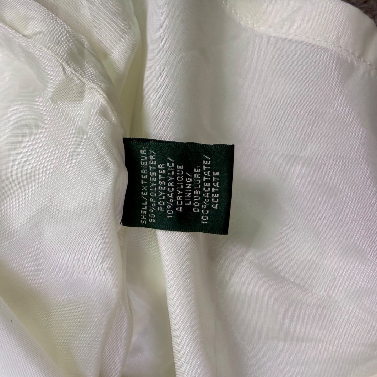Lauren Ralph Lauren Womens White Textured Sleeveless A-Line Dress Size 8