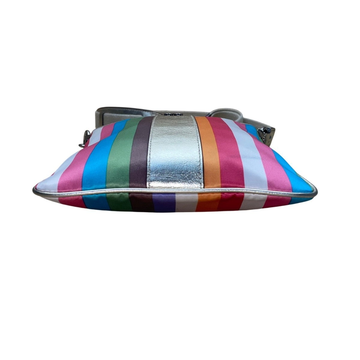 Coach Womens Multicolor Striped Metallic Accents Adjustable Strap Crossbody Bag