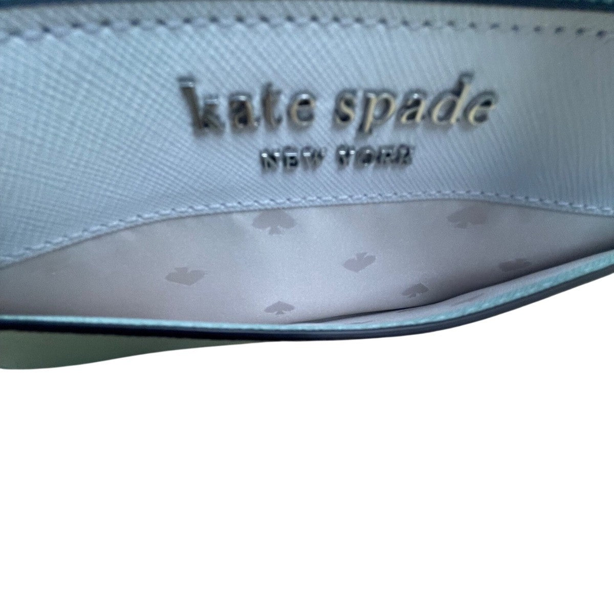 Kate Spade Women’s Light Green & White Leather Zip Around Wallet