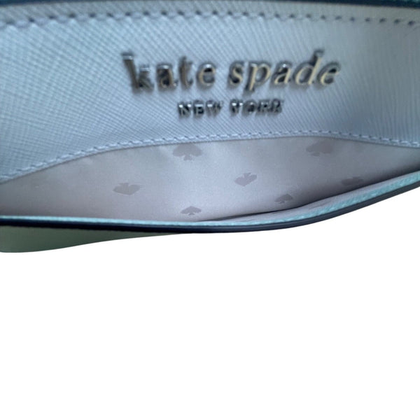 Kate Spade Women’s Light Green & White Leather Zip Around Wallet