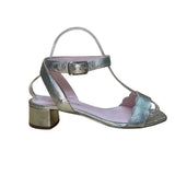 Kate Spade Women’s Metallic Gold & Pink Leather Block Heel Edie Sandals Size 6B