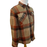 RRL Ralph Lauren Plaid Wool-Blend Shirt Jacket Beige & Rust Mens Size L - New