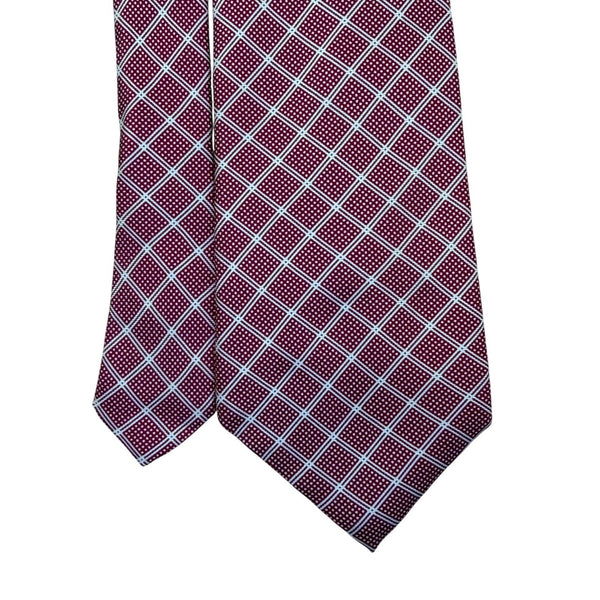 Liberty Men’s Red 100% Silk Geometric Pattern Tie