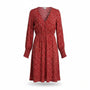 Gap Womens Red Floral V-Neck Long Sleeve Midi Dress Size S