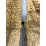 Women's Sand Brown Faux Fur Vest Qiye Size M, hook and eye clousure