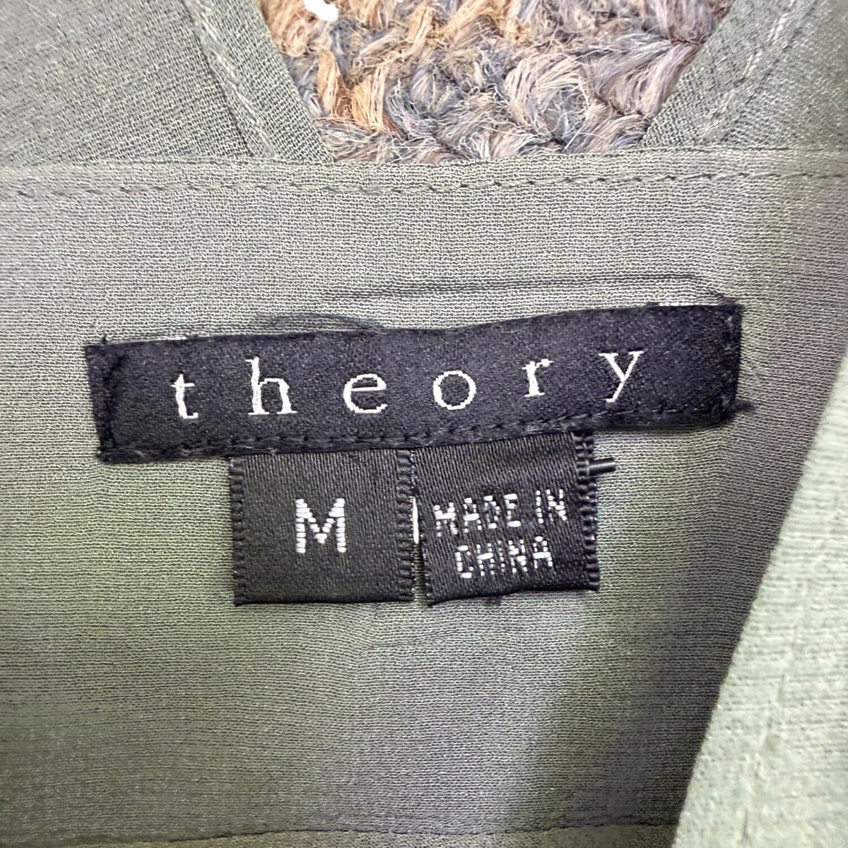 Theory Womens Sage Green Silk Blend Sleeveless V-Neck Tank Top Size M