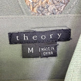 Theory Womens Sage Green Silk Blend Sleeveless V-Neck Tank Top Size M