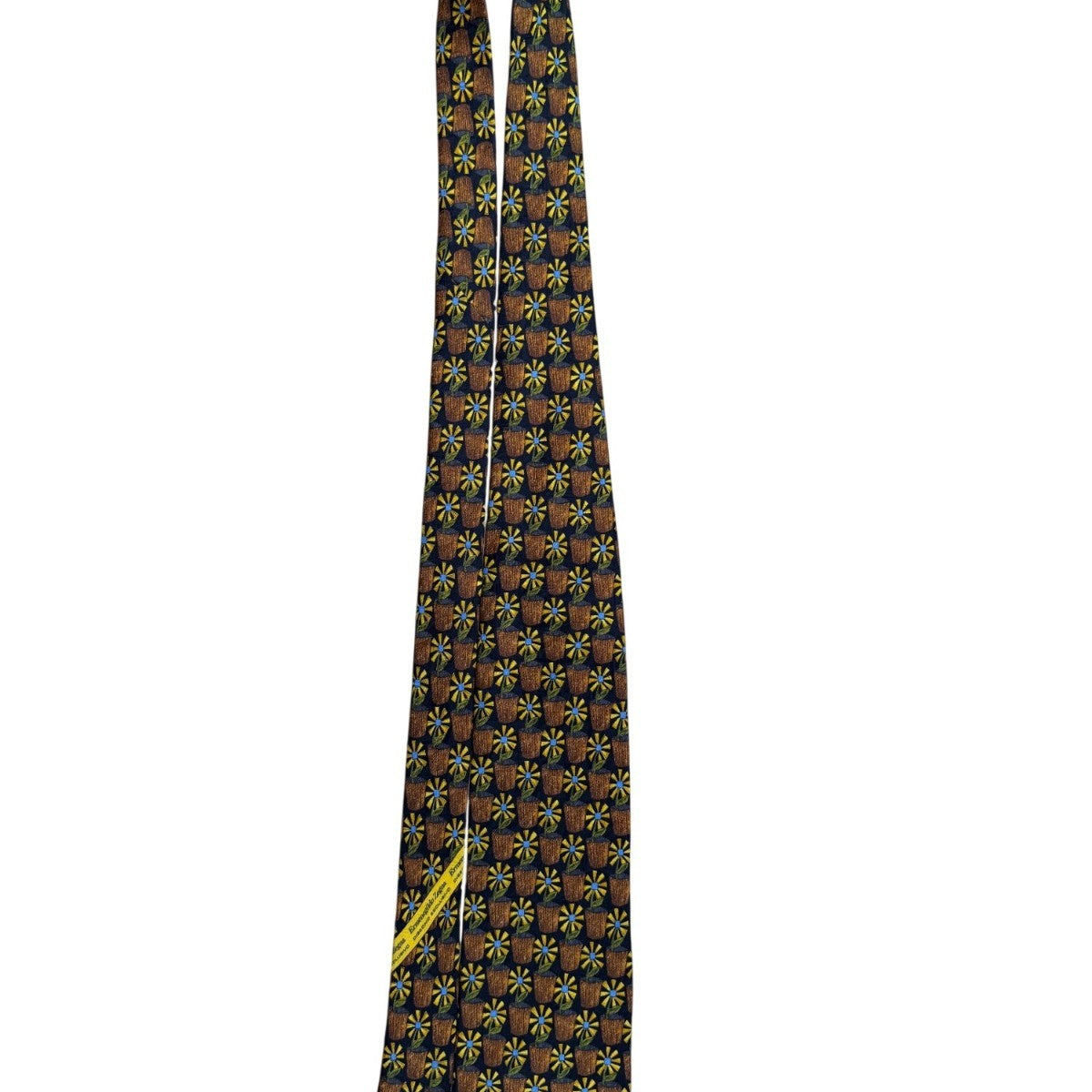 Ermenegildo Zegna Mens Multicolor Silk Tie Yellow/Blue/Black Floral Pattern