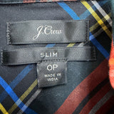 J.Crew Womens Multi-Color Plaid Slim-Fit Button-Up Long Sleeve Shirt Size 0P