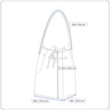 JMG Women’s Brown & White Leather Adjustable Strap Drawstring Closure Bucket Bag