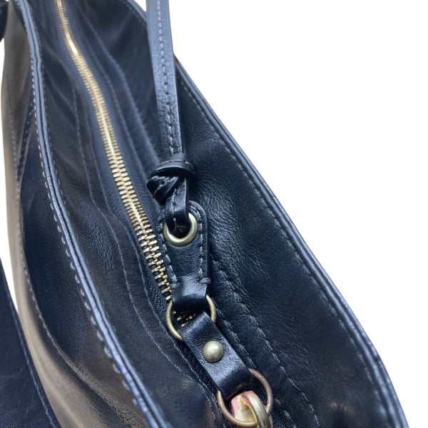 Coach Women’s Black Leather With Golden Buckle Details Hobo Shoulder Bag