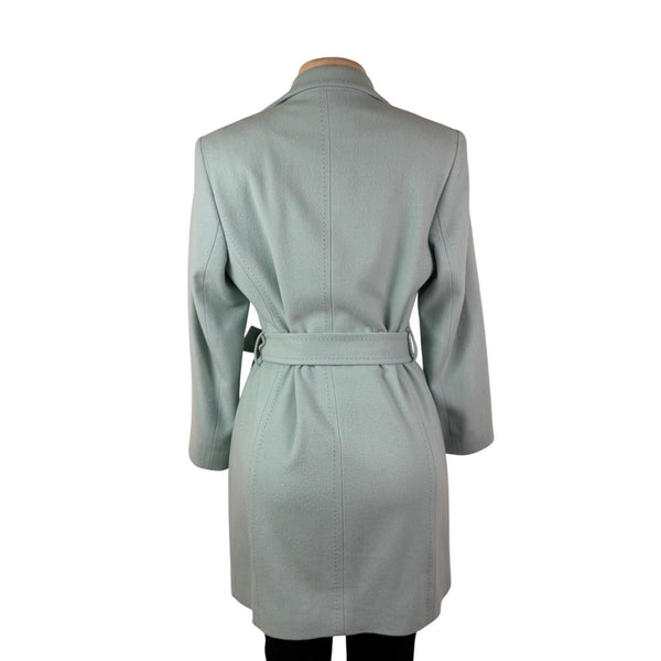 Louben Womens Mint Wool & Cashmere Blend Belted Blazer Coat Size 4