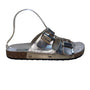 Mudd Women’s Gold Metallic Cork Sole Adjustable Buckle Straps Sandals Size M
