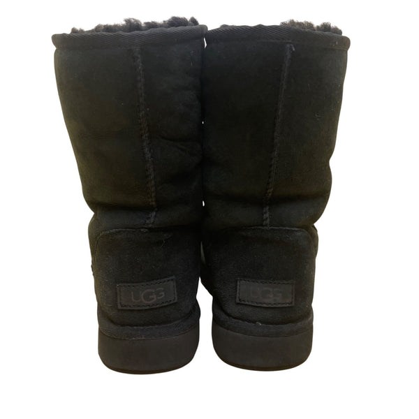 Ugg Women’s Black Suede Sheepskin-Lined Mid-Calf Winter Wear Boots Size 9