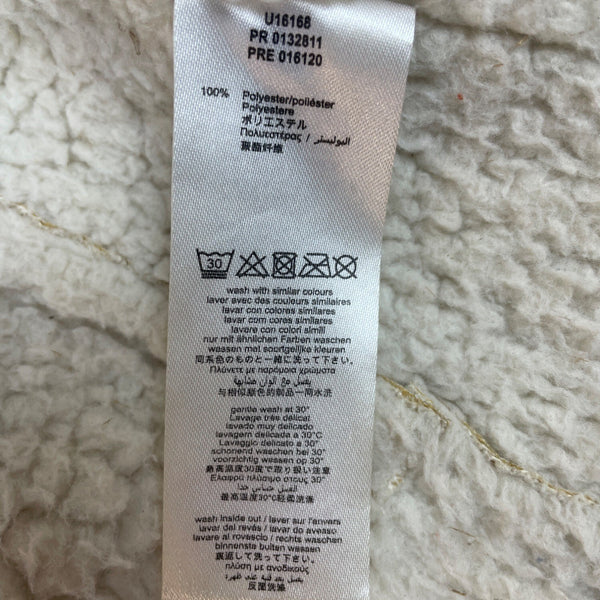 Billieblush Girls Gold Shearling Biker Jacket With Asymmetrical Zip Closure