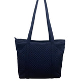 Vera Bradley Women’s Navy Blue Quilted With Zipper Closure Shoulder Tote Bag