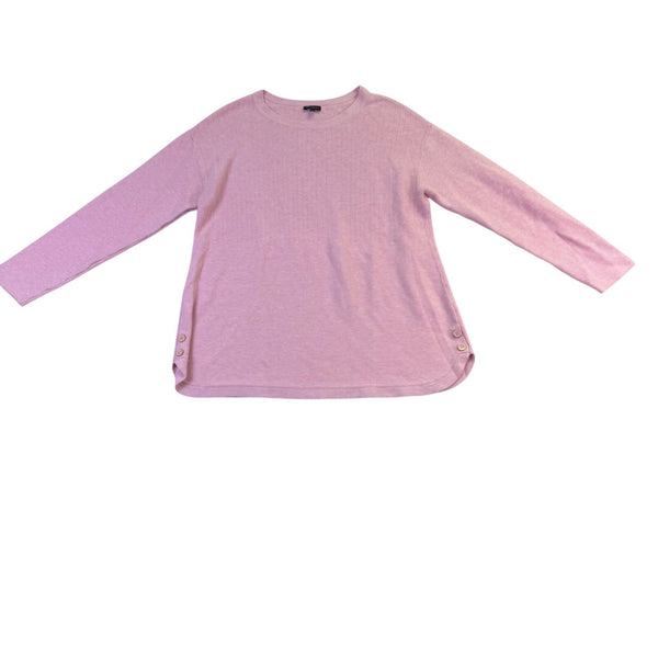 Talbots Womens Pink Long Sleeve Button Detail Tunic Top Size L