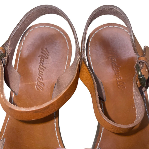 Madewell Women’s Brown Leather Strappy Buckle Closure Sandals Size 7.5M