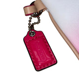 Coach Women’s Pink & White Ombré Leather With Key Lace Detail Wristlet Clutch
