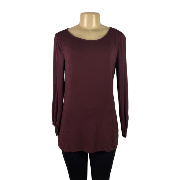 Ann Taylor Women’s Burgundy Long Sleeve Top Shirt Size S - New