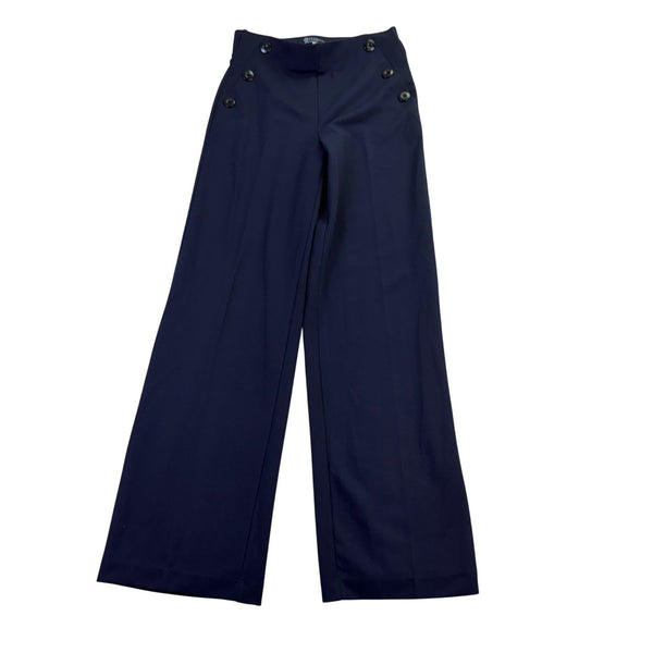 Boom Boom Womens Navy Wide Leg Sailor Button Pants Size M