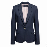 Zara Basic Womens Navy Cotton Blazer Single Button Lined Slim Fit Size M