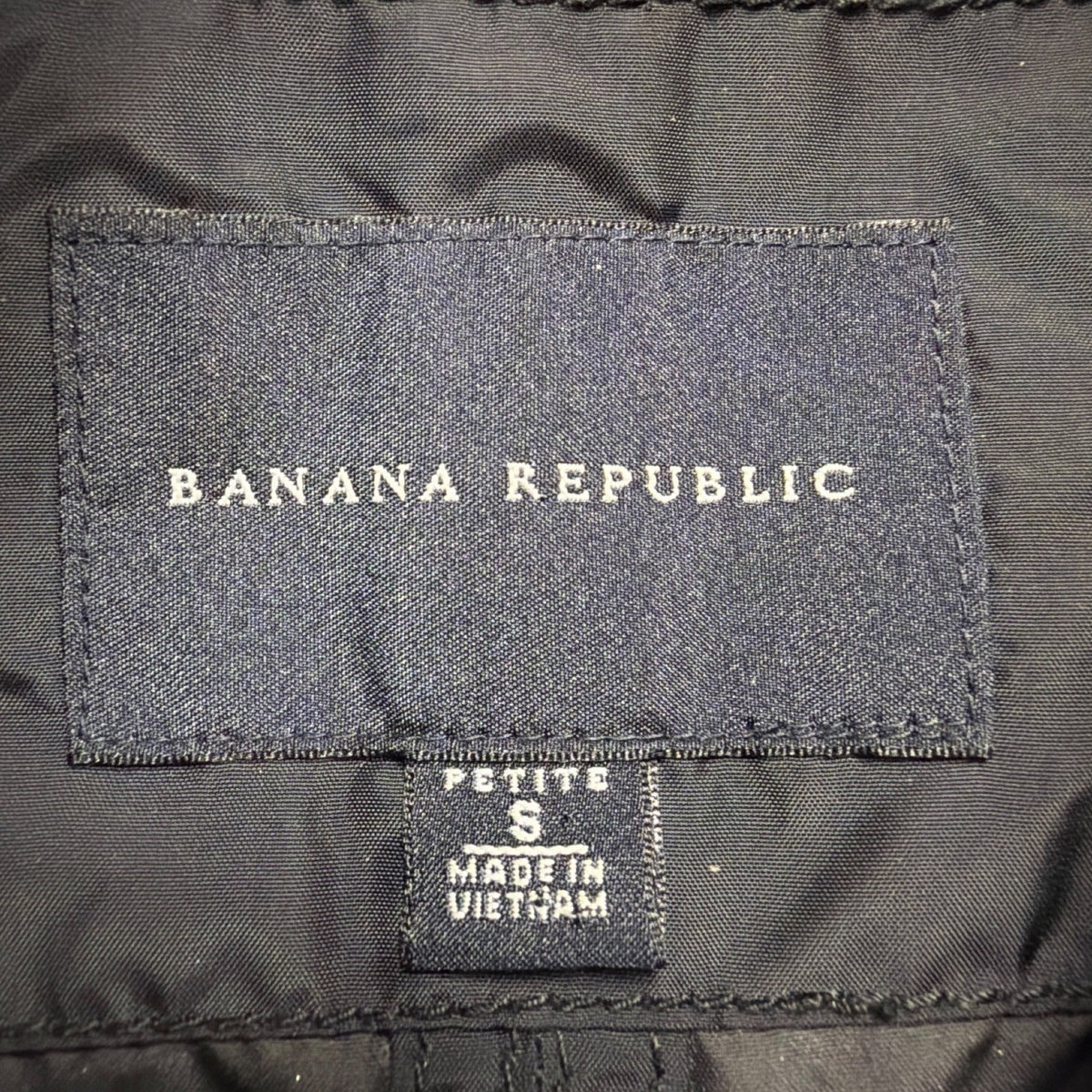Banana Republic Womens Navy Trench Coat Polyester Fabric Belt Tie Petite Size S