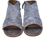 Sofft Women’s Gray Leather Zipper Closure  Open-Toe Block Heel Sandals Size 8M